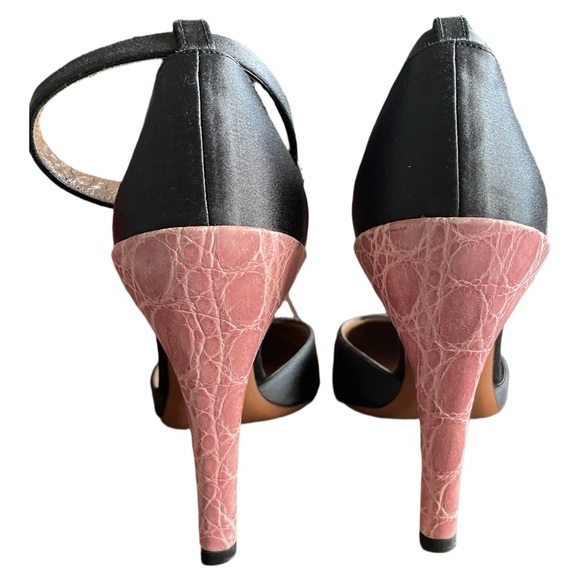 Alaia Grey Satin and Pink Crocodile Ankle Strap Heels. Size 6.5 NWOT NEVER WORN - Picture 9 of 9